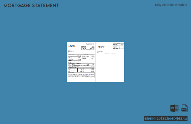 Peru Banco de Credito BCP Hypothekenabrechnung in Word- und PDF-Formaten – Beispielvorschau